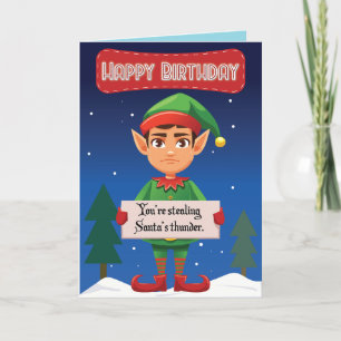 Grumpy Elf Weihnachtskarte Dankeskarte