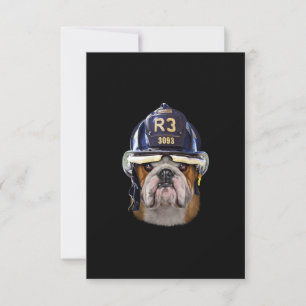 Grumpy English Bulldog Wear Firefighter Helm