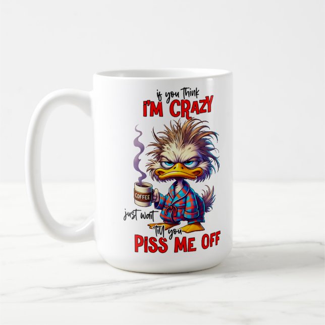 Grumpy-Ente Sarkastischer-Kaffee-Spruch Kaffeetasse (Links)
