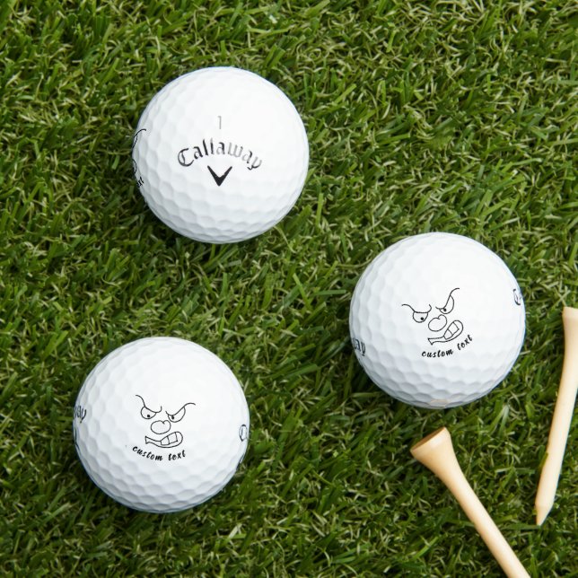 Grumpy Face GIF Golfbälle | Personalisiertes Spaßg (Insitu Gras)