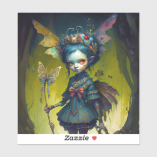 Grumpy Fairy Pixie Fantasy Art Aufkleber