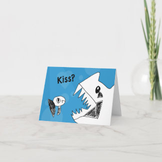 Grumpy Fish Needs a Kiss Notecard Karte