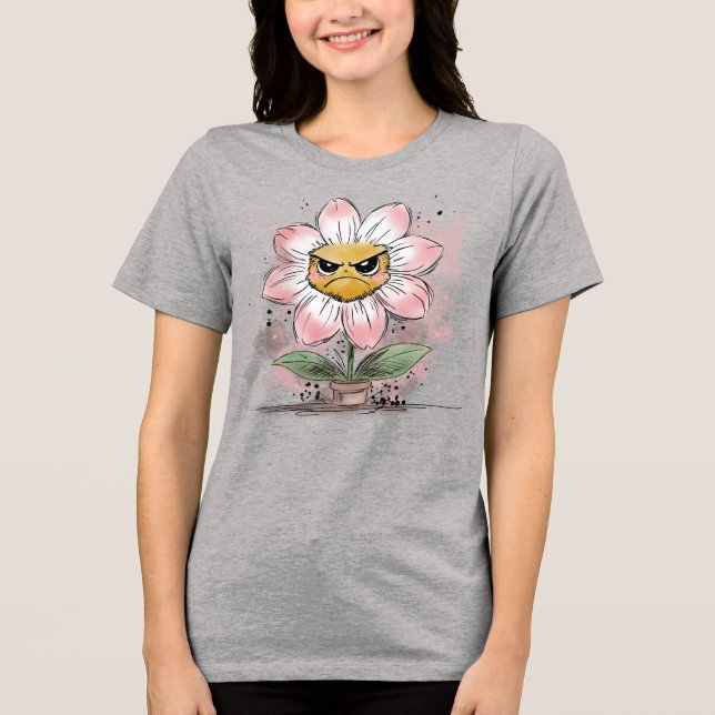 Grumpy Flower Tri-Blend Shirt (Vorderseite)