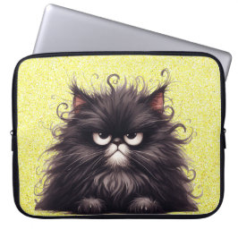 GRUMPY FLUFFY WENIG SCHWARZ KITTEN LAPTOPSCHUTZHÜLLE