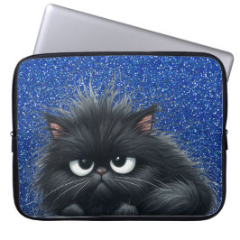 GRUMPY FLUFFY WENIG SCHWARZ KITTEN LAPTOPSCHUTZHÜLLE