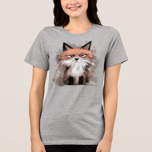 Grumpy Fox Tri-Blend Shirt (Vorderseite)
