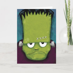 Grumpy Frankenstein Happy Halloween Card Karte
