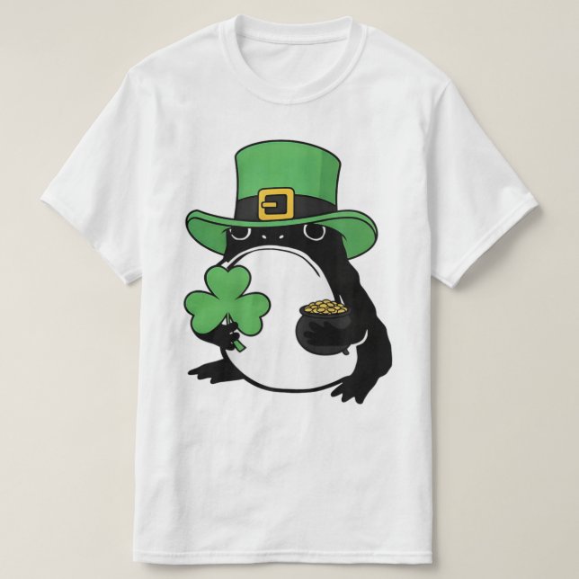 Grumpy Frog Japanese St. Patricks Day Shamrock T-Shirt (Design vorne)