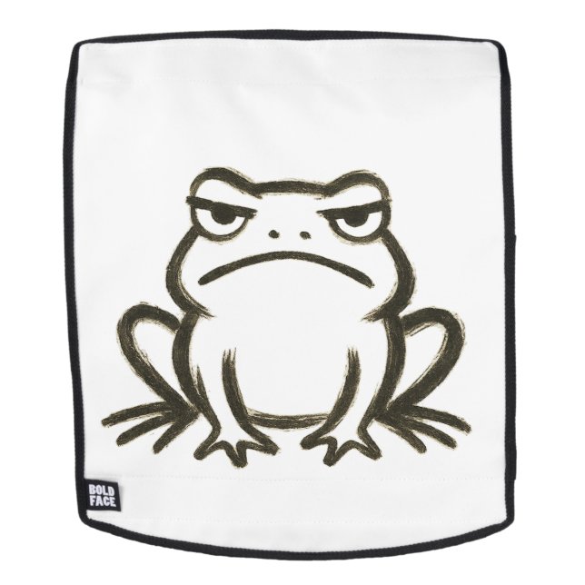 Grumpy Frog - Minimalistischer Pinselstrich Rucksack (Abnehmbare Front)