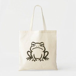 Grumpy Frog - Minimalistischer Pinselstrich Tragetasche