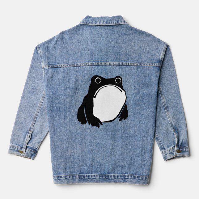 Grumpy Frog zeichnete japanische Kunst von Matsumo Jeansjacke (Rückseite)