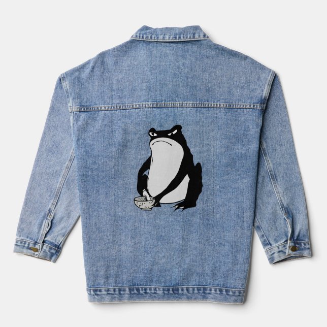 Grumpy Frog zeichnete japanische Kunst von Matsumo Jeansjacke (Rückseite)