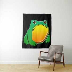 Grumpy Frog zeichnete japanische Kunst von Matsumo Wandteppich