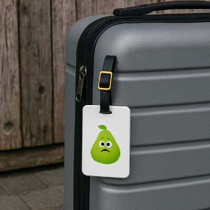 Grumpy Fuzzy Pear Face Funny Fruit Character Gepäckanhänger