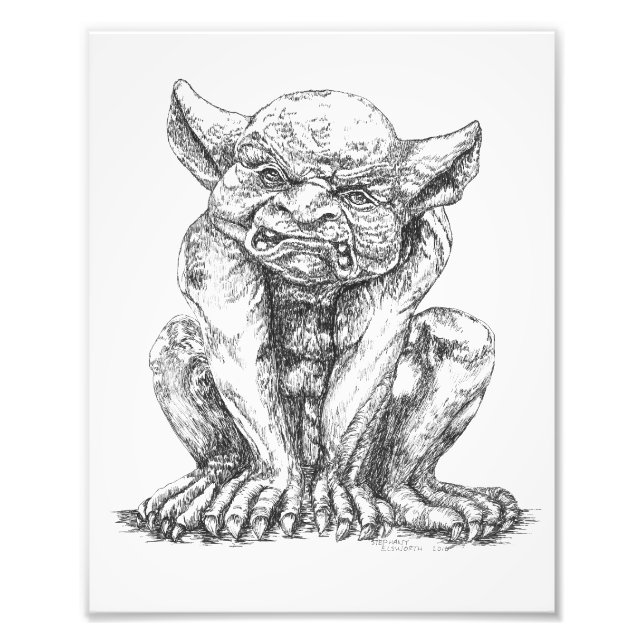 Grumpy Gargoyle Foto Print (Vorne)