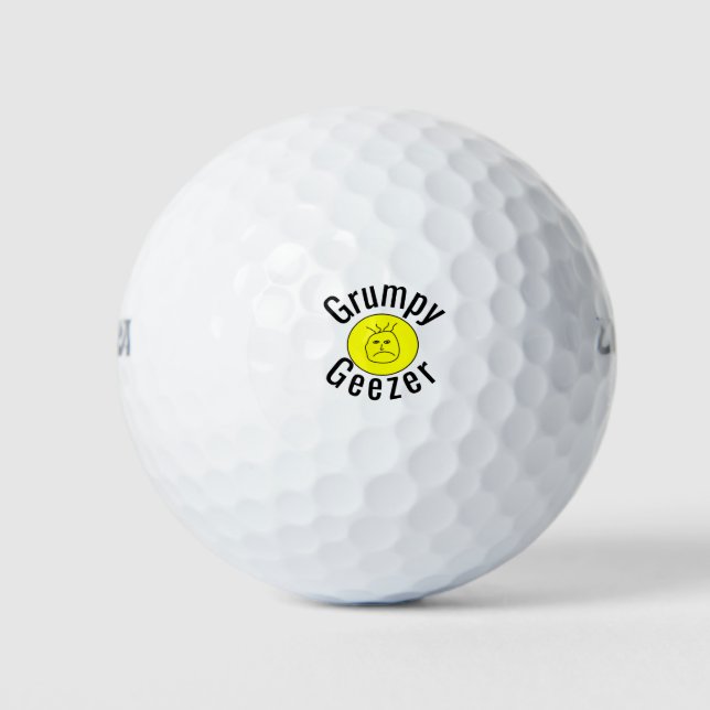 Grumpy Geezer Kleines gebogenes Textlogo Golfball (Vorderseite)