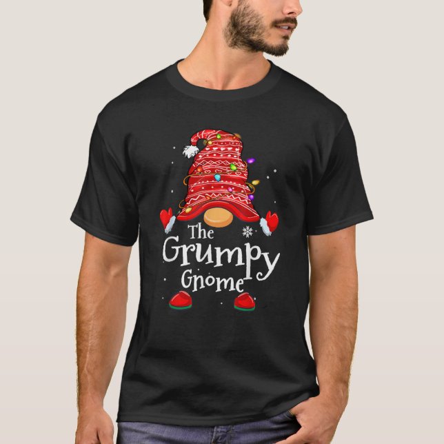 Grumpy Gnome Xmas Familie Matching Funny Christmas T-Shirt (Vorderseite)