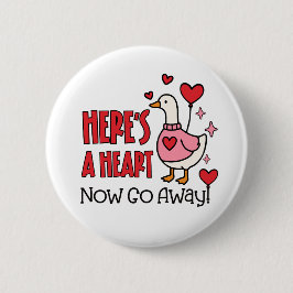 Grumpy Goose Anti-Valentine Heart Button