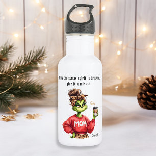 Grumpy Green Furry Lieben Kaffee Edelstahlflasche