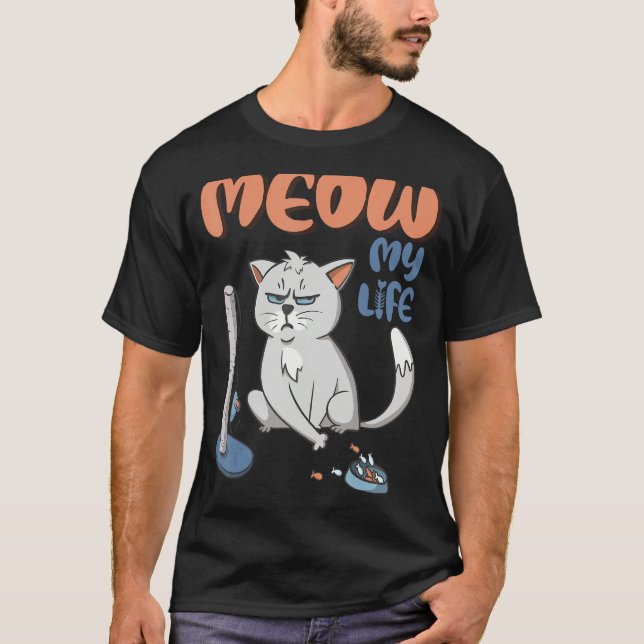 Grumpy Grey Cat Funny No BS Given Cat People T-Shirt (Vorderseite)