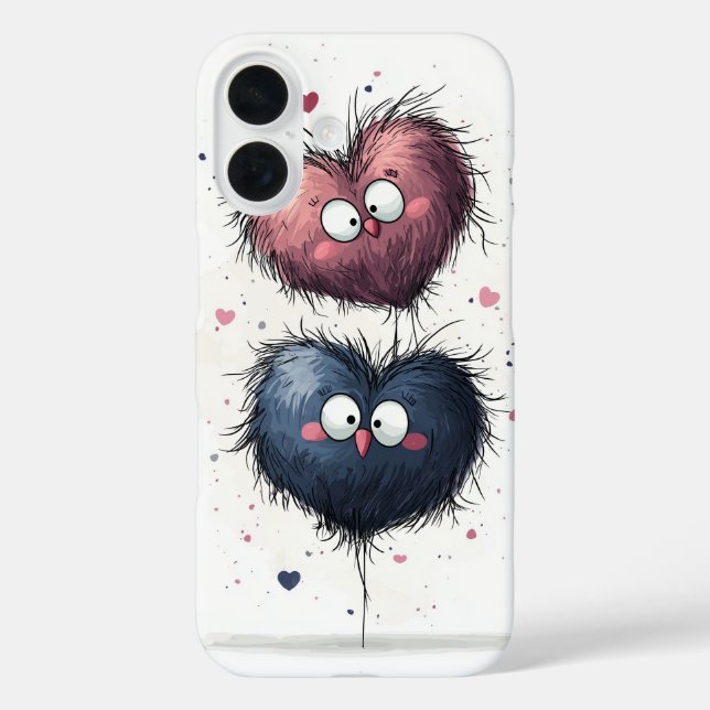 Grumpy heart Minis iPhone 16 Hülle (Rückseite)