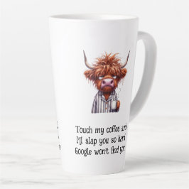 Grumpy Highland Cow & Google Coffee/Latte Tasse