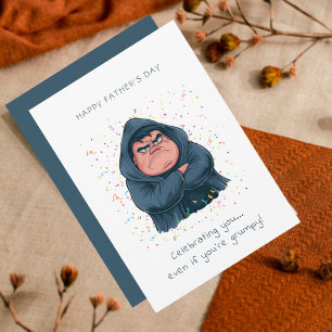 Grumpy Hooded Character Father's Day Card Einladung