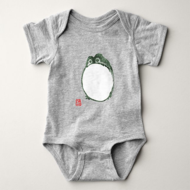 Grumpy Japanese Frog Toad 19. Jahrhundert Baby Strampler (Vorderseite)