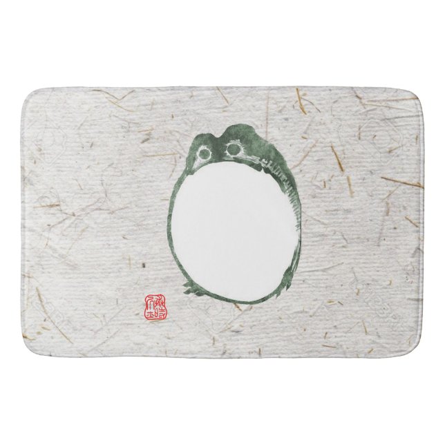 Grumpy Japanese Frog Toad 19. Jahrhundert Badematte (Vorderseite)