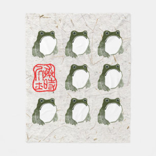Grumpy Japanese Frog Toad 19. Jahrhundert Fleecedecke