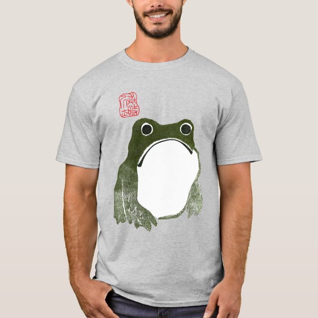 Grumpy Japanese Frog Toad 19. Jahrhundert T-Shirt (Vorderseite)