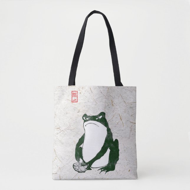 Grumpy Japanese Frog Toad 19. Jahrhundert Tasche (Vorderseite)