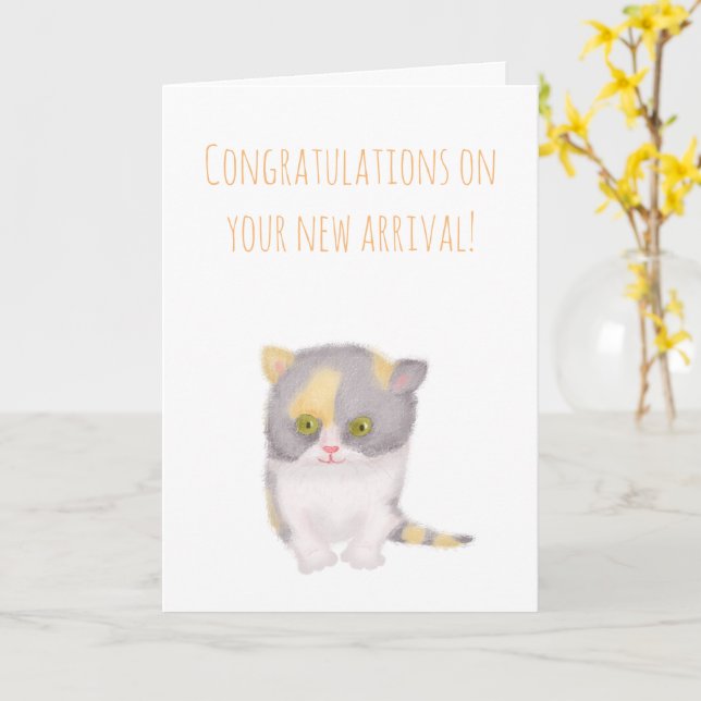 Grumpy Katie nouvelle carte chaton pour un couple (Fleur jaune)