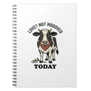 Grumpy Kuh Valentinstag Moody Farm Humor T-Shirt Notizblock