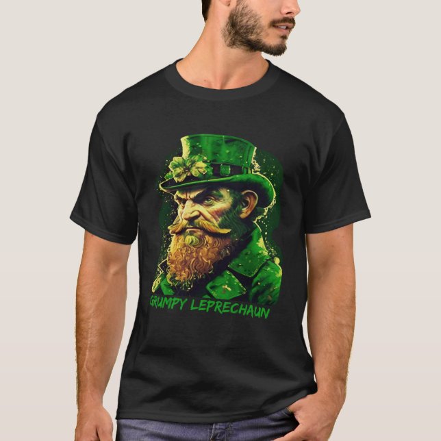 Grumpy Leprechaun Kobold St Patricks Day Irish T-Shirt (Vorderseite)