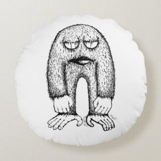 Grumpy Little Monster Indie Art Pillow Rundes Kissen