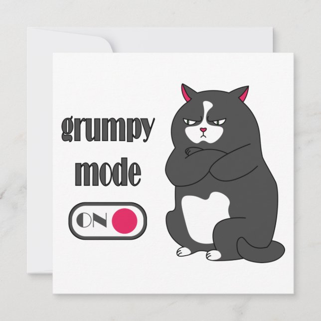Grumpy-Modus auf lustig fetter Cat Card Save The Date (Vorderseite)