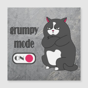 Grumpy-Modus auf lustige, fette Katze Magnetkarte