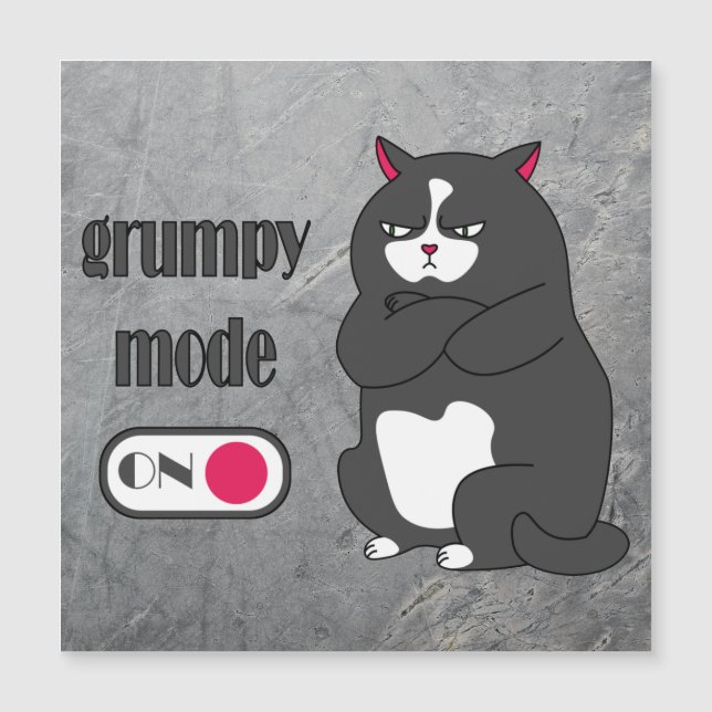 Grumpy-Modus auf lustige, fette Katze Magnetkarte (Vorderseite)