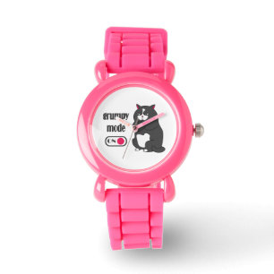 Grumpy-Modus auf lustige, fette Katzenschmuck Kera Armbanduhr