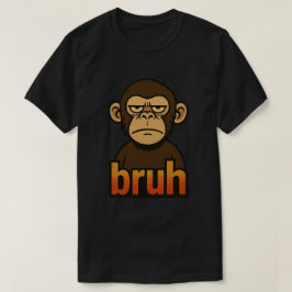 Grumpy Monkey “bruh” Meme – Funny Retro Sarcastic  T-Shirt
