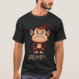 Grumpy Monkey Meme Ästhetik Bad Mood Schimpanse P T-Shirt