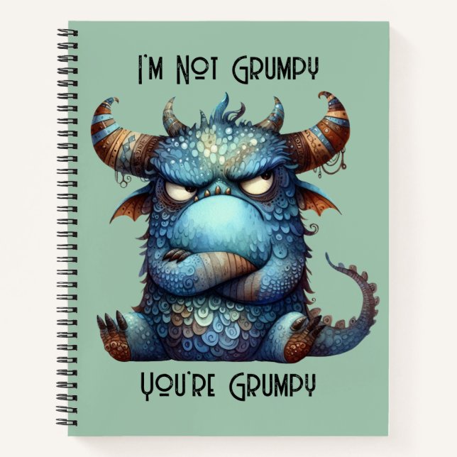 Grumpy Monster Spiral Foto Notebook Notizbuch (Vorderseite)