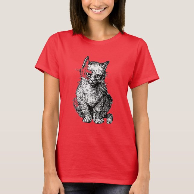 Grumpy Niedliche Katzenweibchen Shirt (Vorderseite)