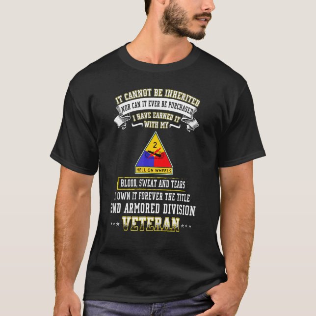 Grumpy Old 2nd Armored Division Veteran Veteran Da T-Shirt (Vorderseite)