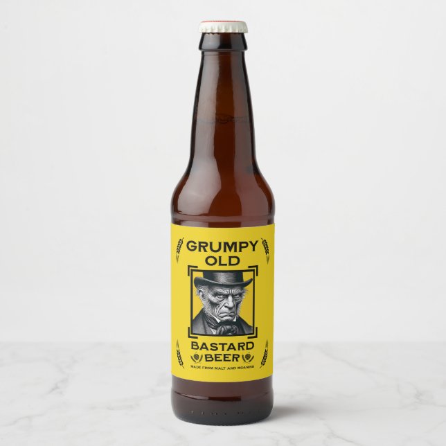 Grumpy Old Bastard Beer Bierflaschenetikett (Vorderseite)