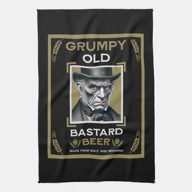 Grumpy Old Bastard Beer Geschirrtuch (Vertikal)