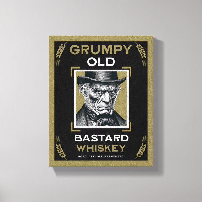 Grumpy Old Bastard Whiskey Leinwanddruck (Vorderseite)