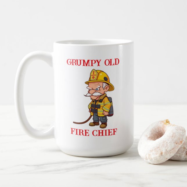 Grumpy Old Fire Chief Kaffeetasse (Mit Donut)