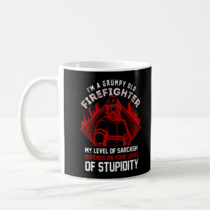 Grumpy Old Firefighter Thin Red Line Kaffeetasse